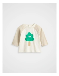 Tree Raglan Tee in Cool Stone