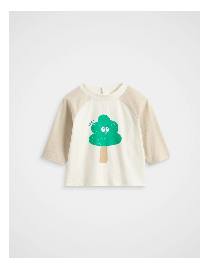 Tree Raglan Tee in Cool Stone image 1