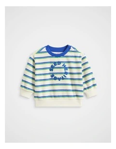Stripe Towelling Sweat in Multi