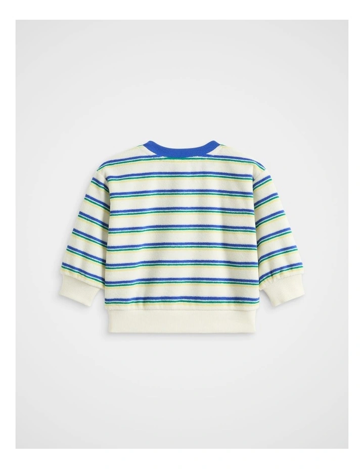 Stripe Towelling Sweat in Multi image 2
