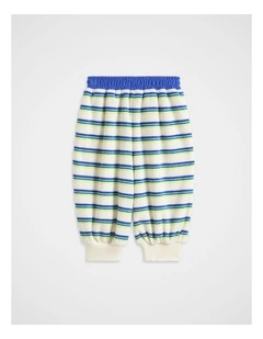 Stripe Towelling Track Pant in Multi