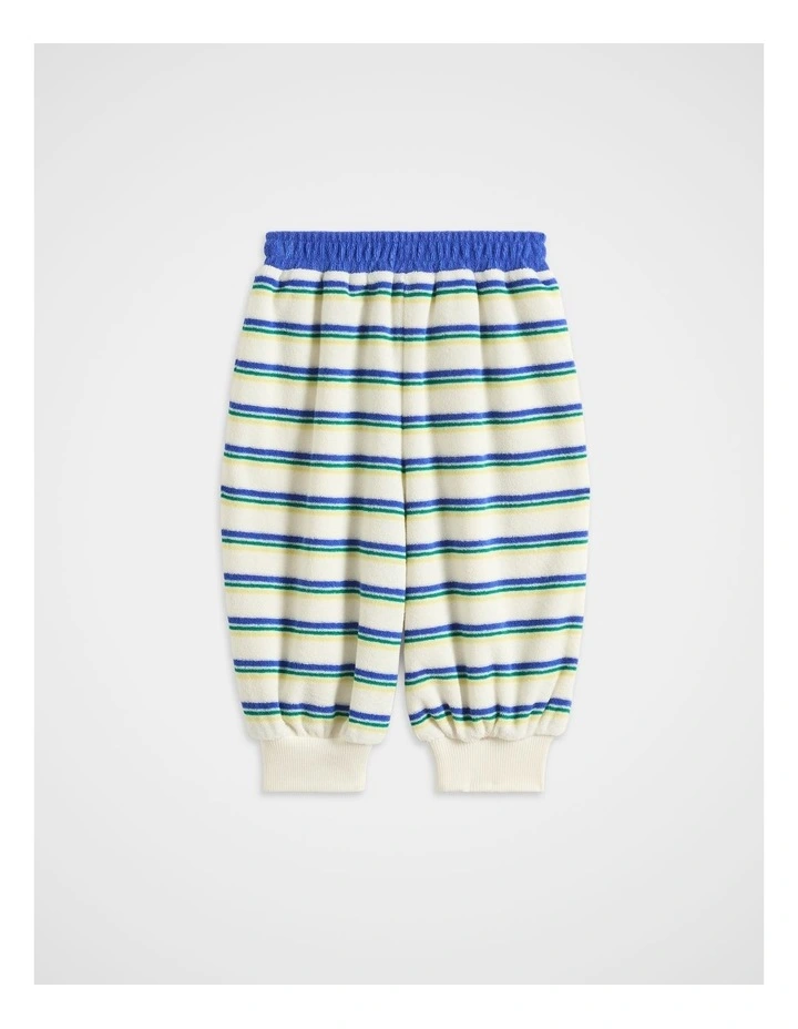 Stripe Towelling Track Pant in Multi image 1
