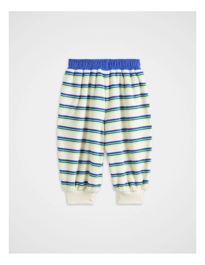 Stripe Towelling Track Pant in Multi image 2