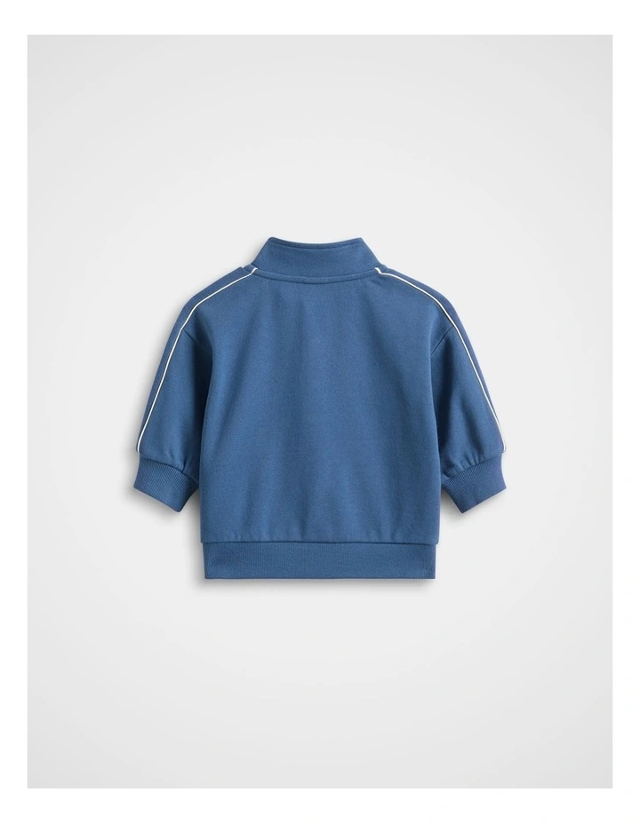 Logo Snap Sweat in Washed Navy image 2