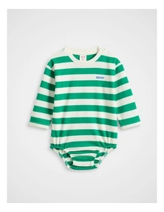 Stripe Rib Bodysuit in Multi