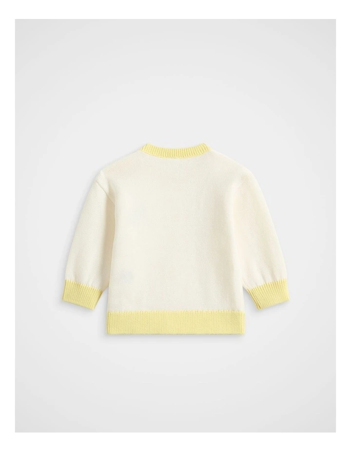 Contrast Rib Knit Sweater in Classic Cream image 2