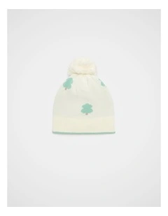 Jacquard Knit Beanie in Seafoam