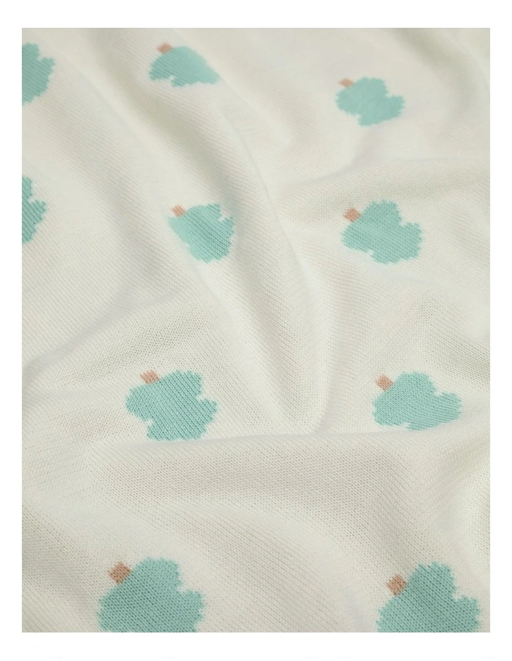 Jacquard Knit Blanket in Classic Cream image 2