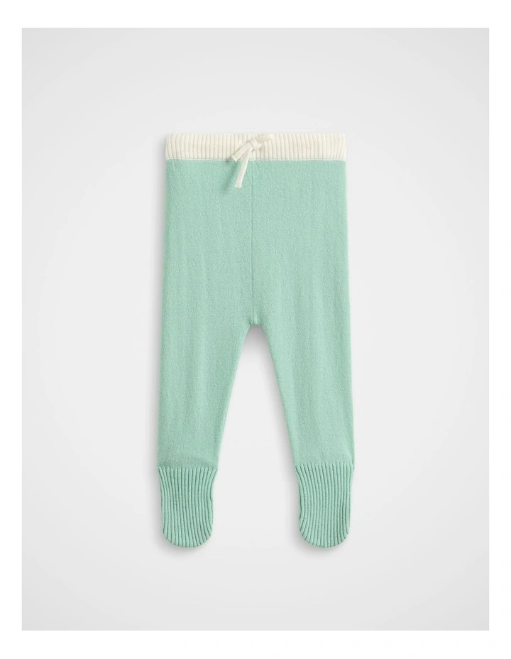 Footed Knit Pant in Seafoam image 1