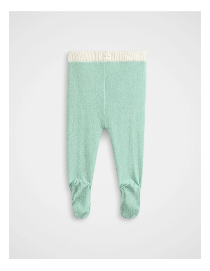 Footed Knit Pant in Seafoam image 2