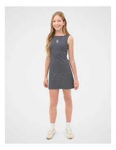 Boat Neck Rib Dress