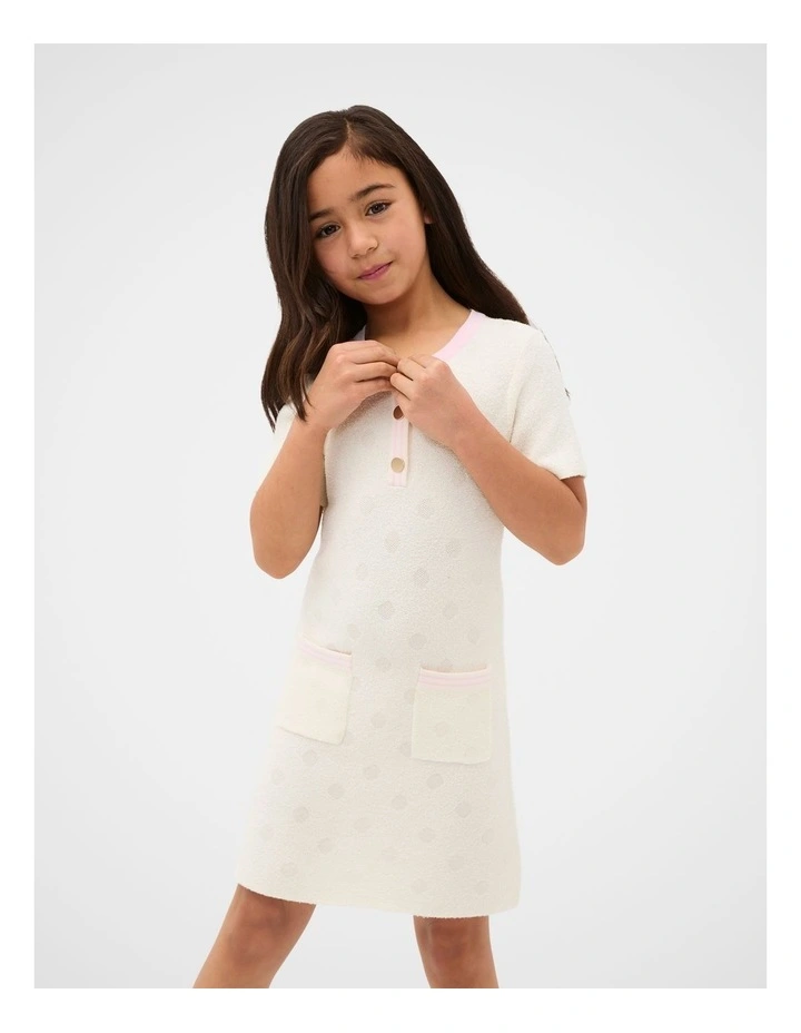 Spot Knit Dress in Classic Cream image 2