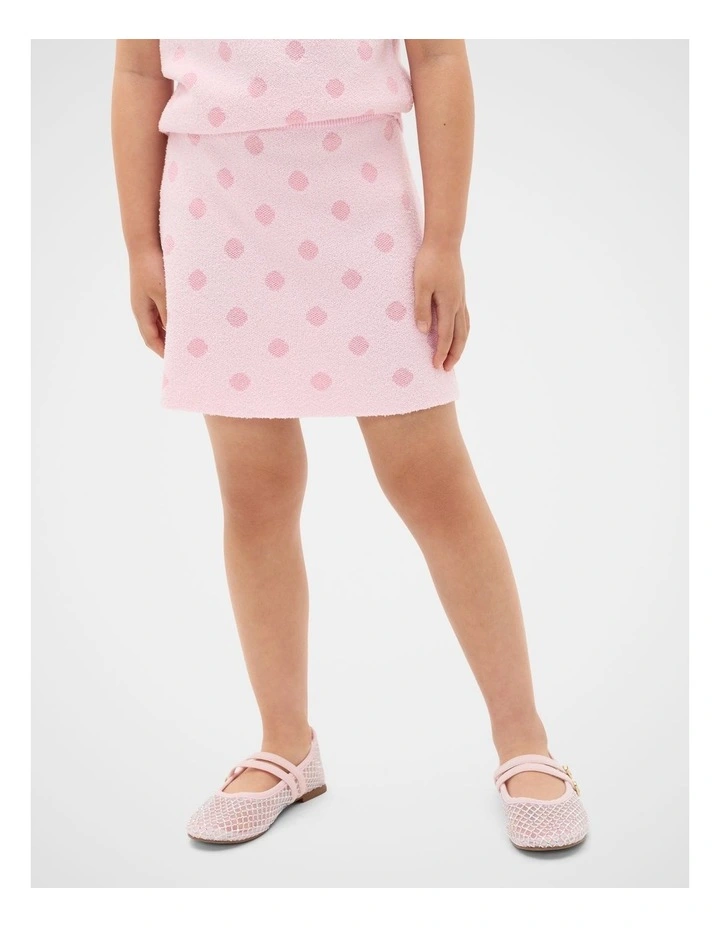 Spot Knit Skirt in Pink Lemonade image 1