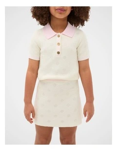 Spot Knit Skirt in Classic Cream
