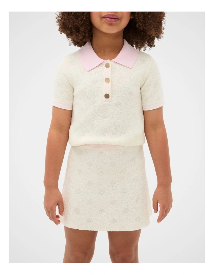 Spot Knit Skirt in Classic Cream image 1