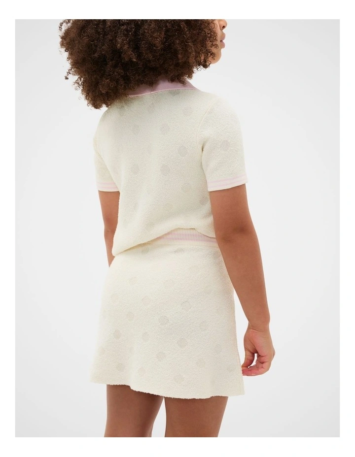 Spot Knit Skirt in Classic Cream image 2