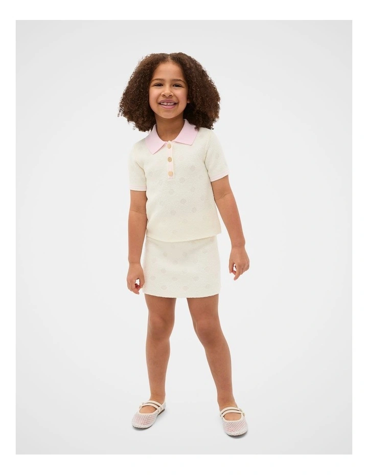 Spot Knit Skirt in Classic Cream image 3