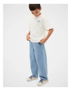 Baggy Denim Jean in Light Wash