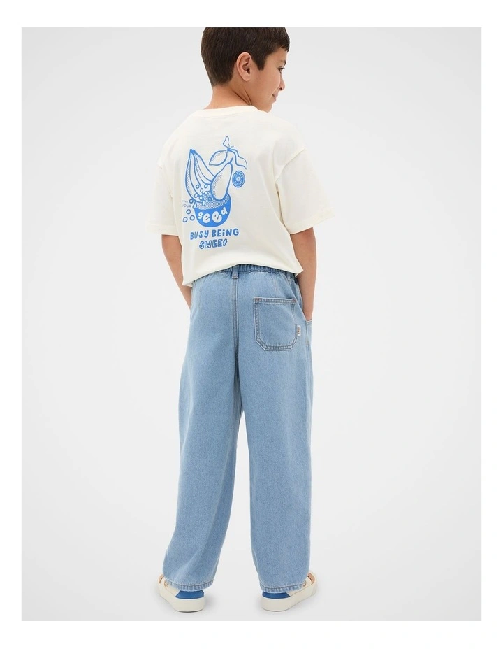 Baggy Denim Jean in Light Wash image 3