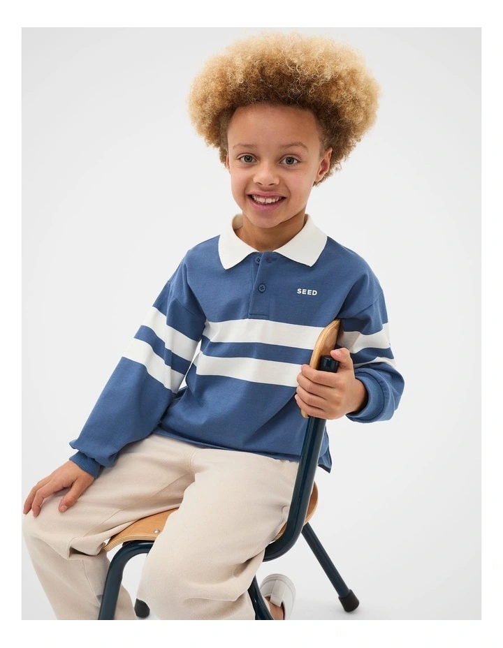 Banded Polo in Washed Navy image 3