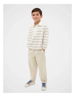 Stripe Collar Logo Sweat
