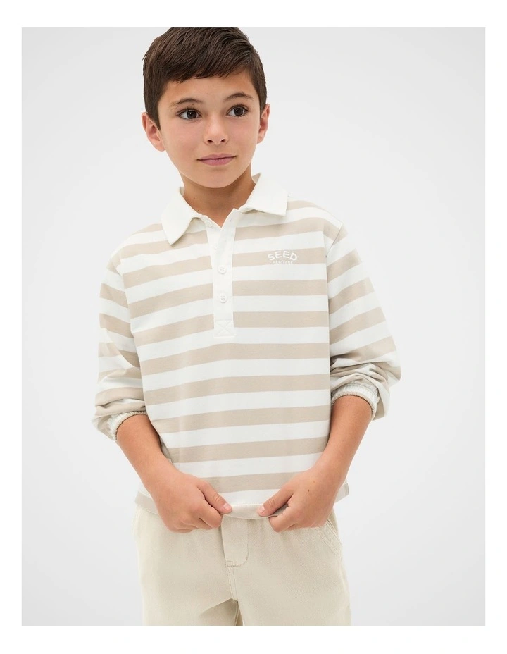 Stripe Collar Logo Sweat image 2