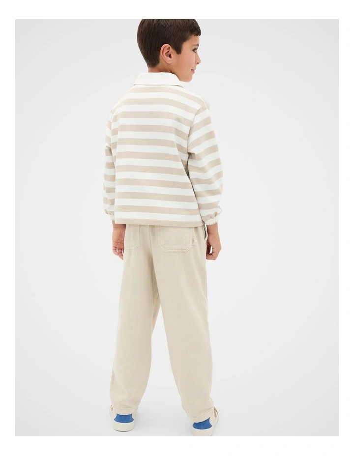 Stripe Collar Logo Sweat image 3