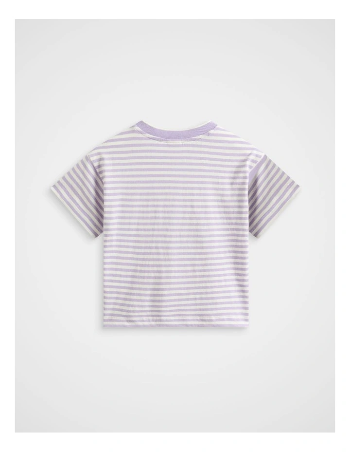 Core Stripe Logo Tee in Lilac image 2
