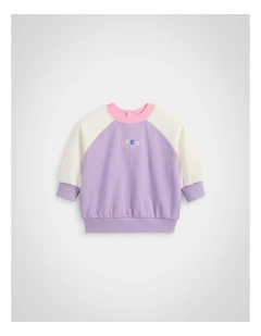 Colourblock Logo Sweat in Lilac