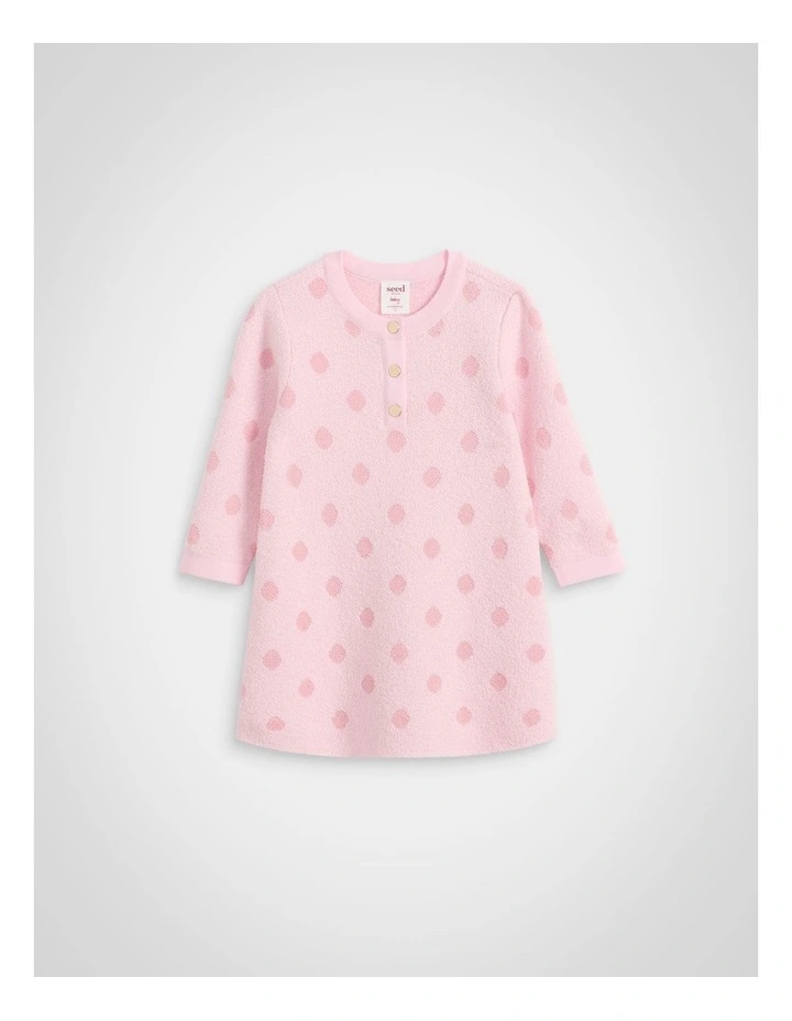 Spot Knit Dress in Pink Lemonade image 1