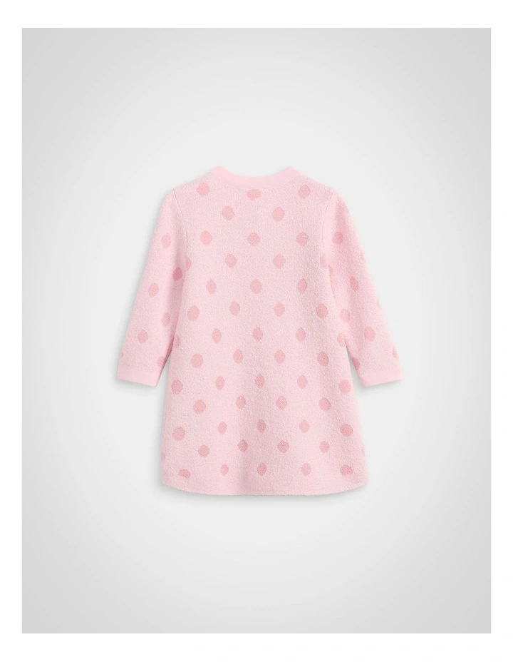 Spot Knit Dress in Pink Lemonade image 2