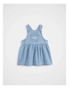 Core Logo Pinafore in Light Wash