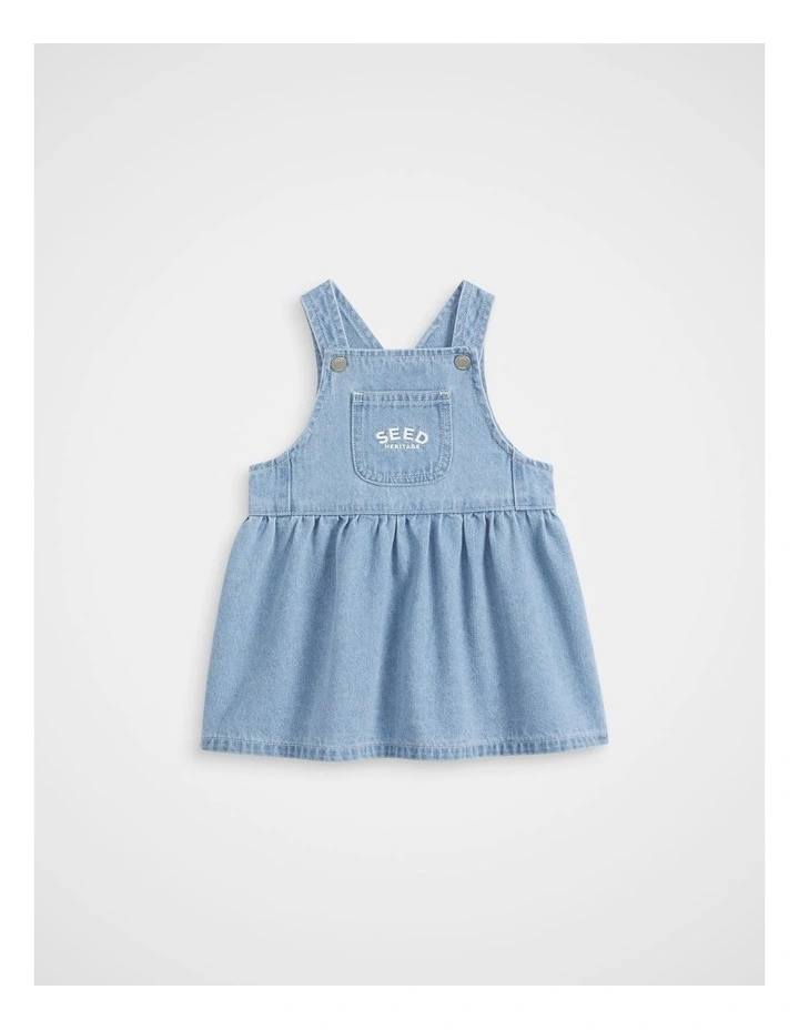 Core Logo Pinafore in Light Wash image 1