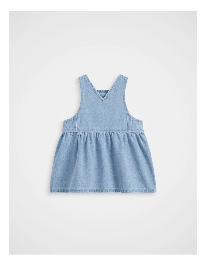 Core Logo Pinafore in Light Wash image 2
