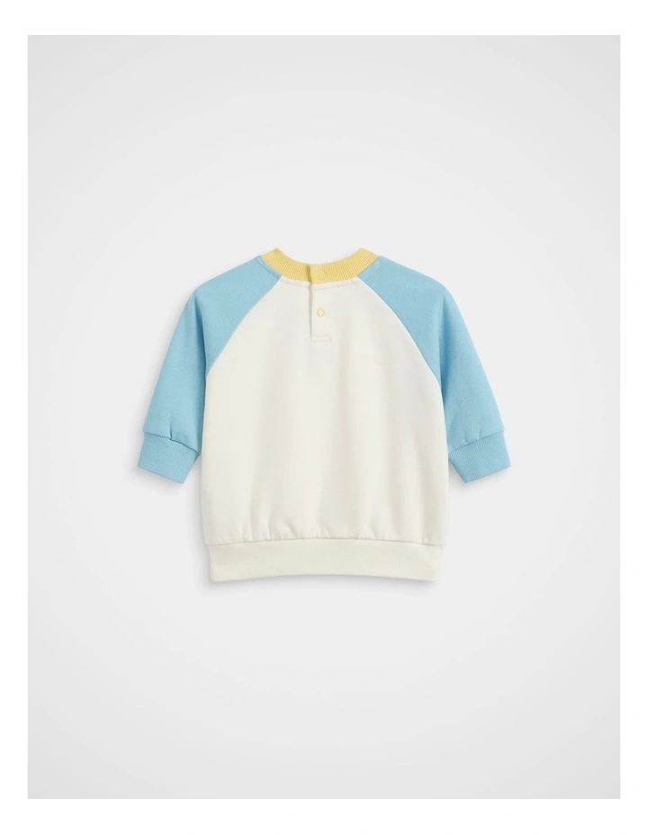 Colourblock Logo Sweat in Nebula Blue image 2