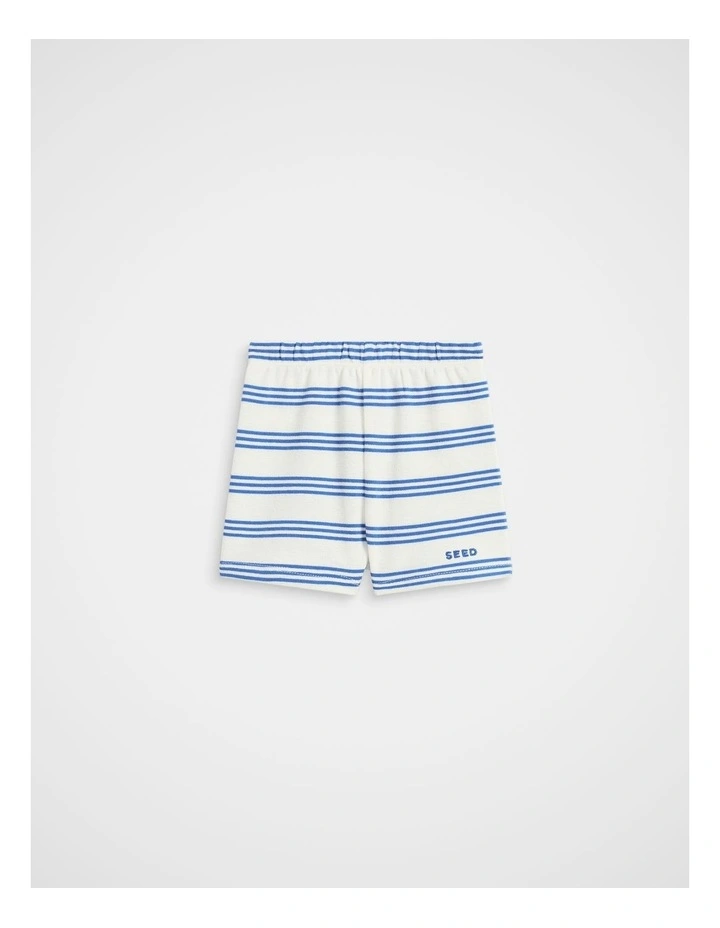 Textured Stripe Short in Electric Blue Stripe image 1