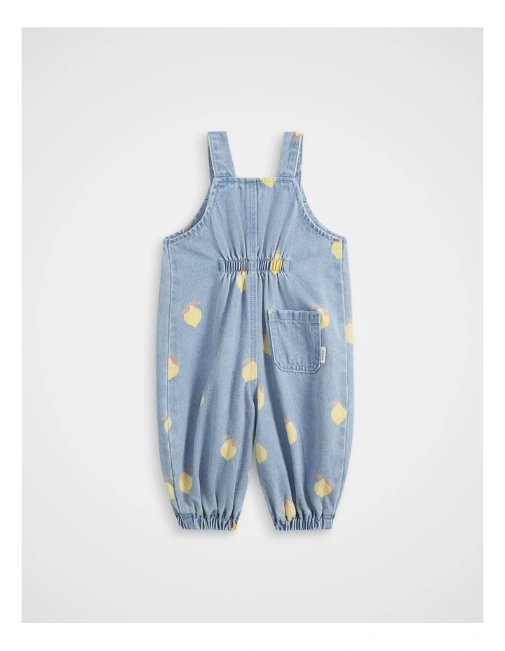 Citrus Denim Romper in Light Wash Lemon image 2