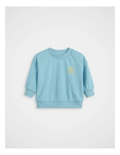 Bubble Logo Sweat in Nebula Blue