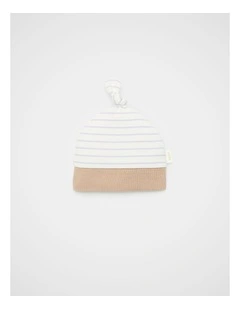 Stripe Knotted Beanie in Lavender
