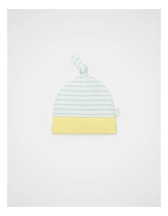 Stripe Knotted Beanie in Arctic