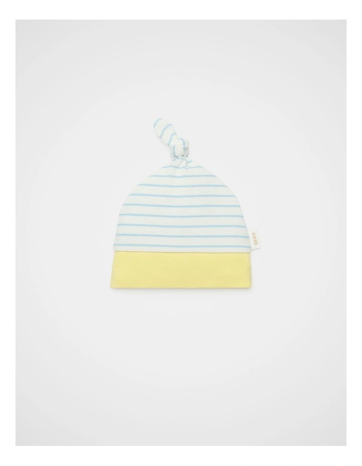 Stripe Knotted Beanie in Arctic image 1