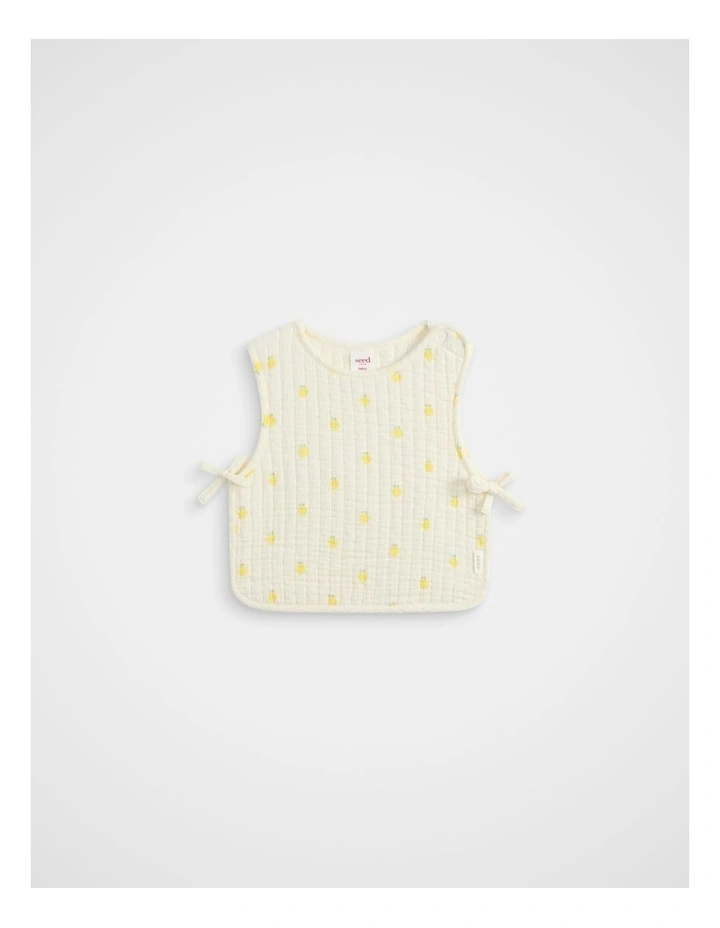 Quilted Smock Bib in Classic Cream image 1