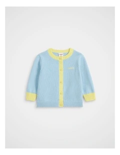 Colourblock Knit Cardigan in Arctic