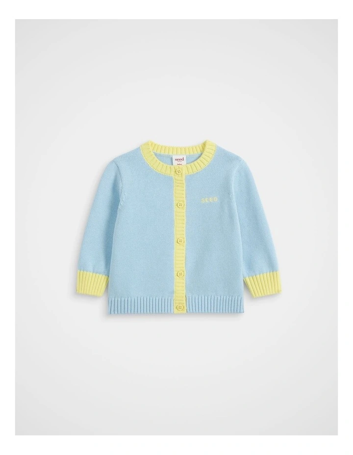 Colourblock Knit Cardigan in Arctic image 1
