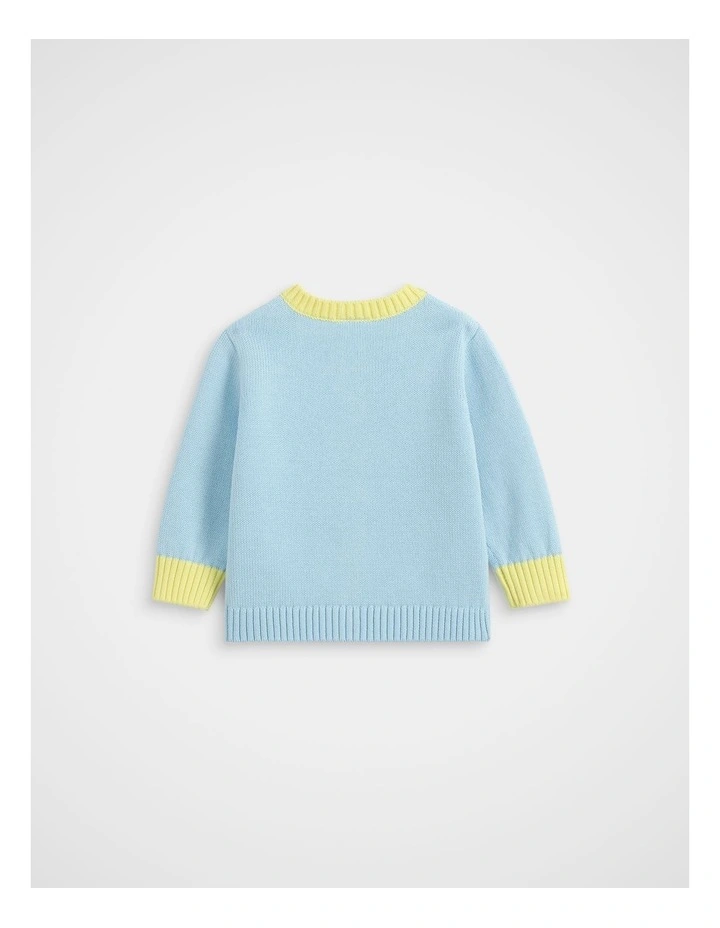 Colourblock Knit Cardigan in Arctic image 2