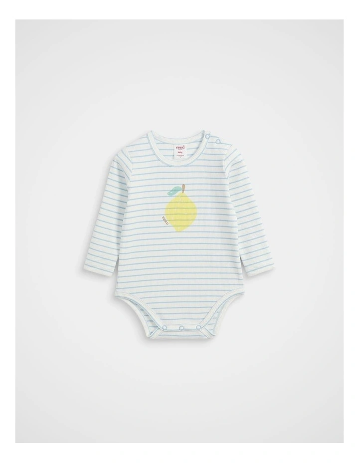 Stripe Rib Bodysuit in Arctic image 1