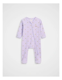 Rib Footed Jumpsuit in Lavender