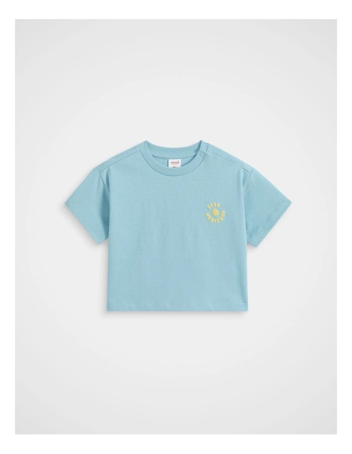 Bubble Logo Tee in Nebula Blue image 1
