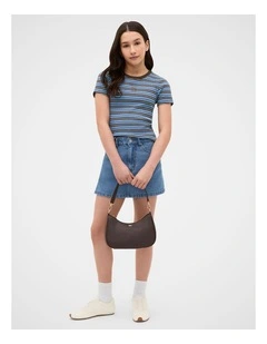 Stripe Logo Rib Tee