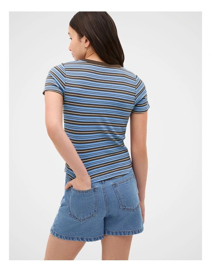 Stripe Logo Rib Tee image 3